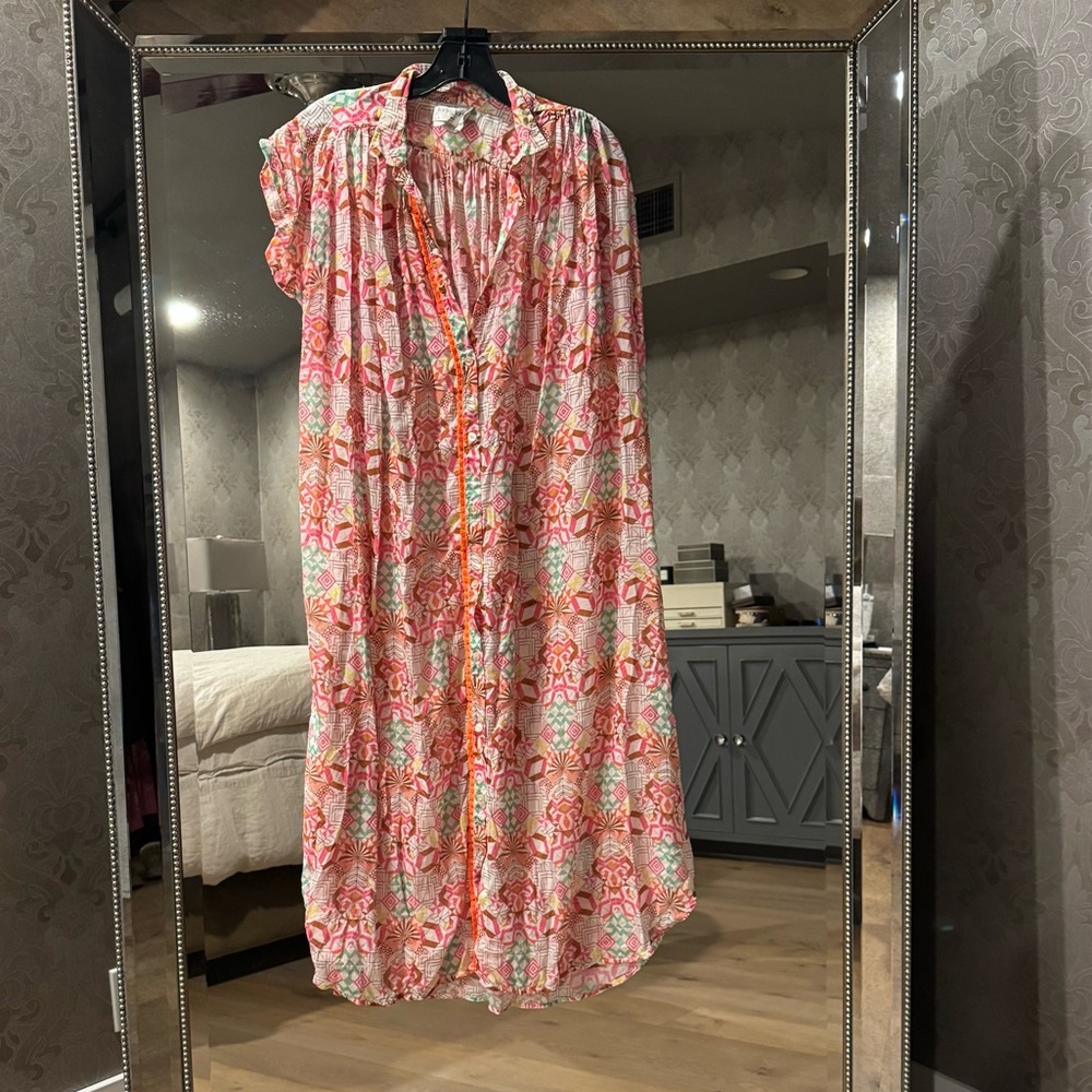 Forte forte 

“Dancing Constellation" Print Voile Dress - Taffy